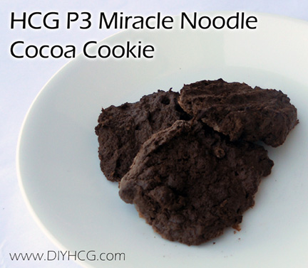 No flour cookie make with Miracle Noodles for Phase 3 of the HCG Diet.... I love these!